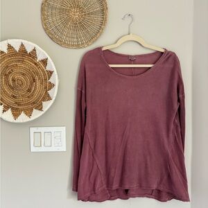 Mauve waffle long sleeve shirt